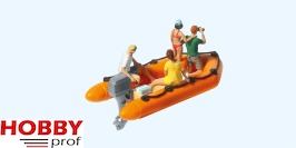 Family in a Rubber Dinghy