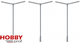 LED Cross-mast light, dual-arm, cold white, 3 pieces