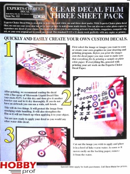 A4 Clear Decal Film ~ Inkjet
