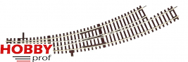 Roco Curved turnout left hand BWl5/6, Radius of main track and branch track 542.8 mm, arc angle 30°.