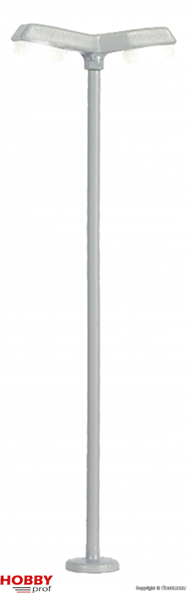 Street light modern, double, 2 LEDs white