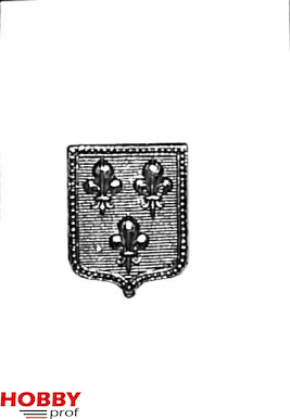 Small coat of arms with three fleur-de-lis,13x18mm