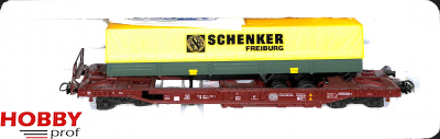 DB Flat Wagon with Schenker Freiburg Trailer