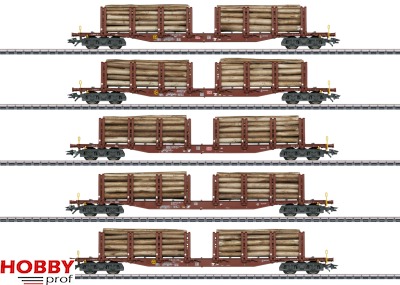 DB AG Stake Wagon Set "Woodtransport" (5pcs)