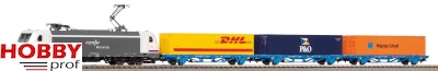 Start-Set mit Bettung TRAXX RENFE mit 3 Containertragwagen (DC)