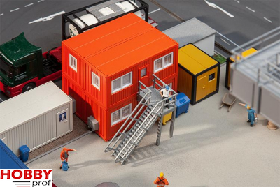 4 Building site containers, orange