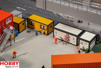 4 Building site containers, black-yellow / grey-black