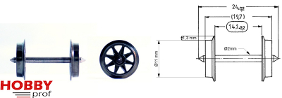 Double spoked wheels AC (2pcs)