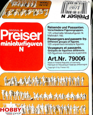 Passengers and passers-by, 125 unpainted figures