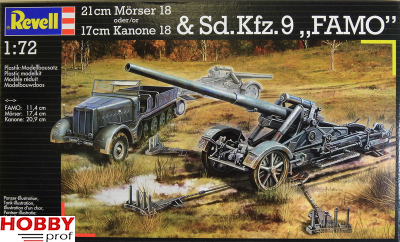Revell 03188 21 cm Mörser 18 / 17 cm Kanone 18 & Sd.Kfz.9 FAMO