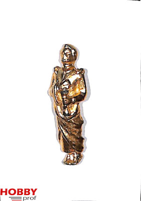 Figurehead man in robe holding scroll, h.41mm