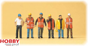 Workers with safety jackets